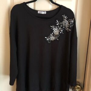 Embellished Black Top
